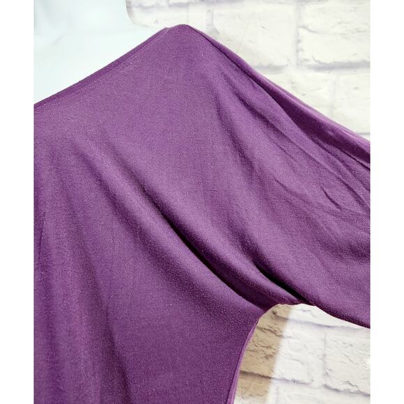 American Eagle Outfitters Purple Short BatWing Sleeves Top L Lightweight Soft - Picture 2 of 5